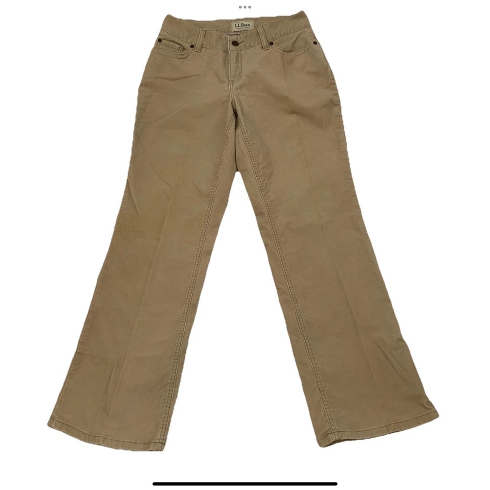 LL Bean Womens Corduroy Jeans 6 Reg Favorite Fit Curvy Tan 28x30 Straight Leg